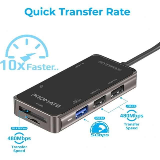 Detalle 2 de Promate PrimeHub-Lite Hub multipuerto USB-C a HDMI 4K