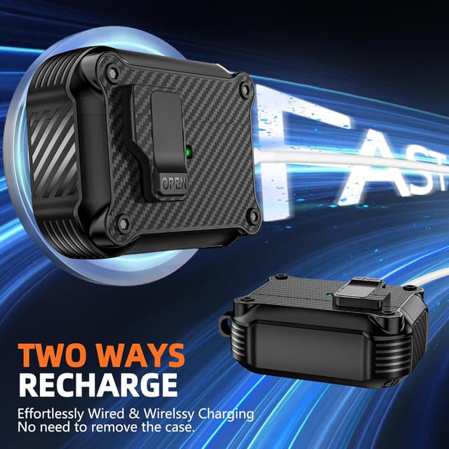 Detalle 2 de Pohgelan Magnetic Automatic Lock Case Cover for AirPods Pro 3 (2025) — TPU/PC with Cleaning Kit