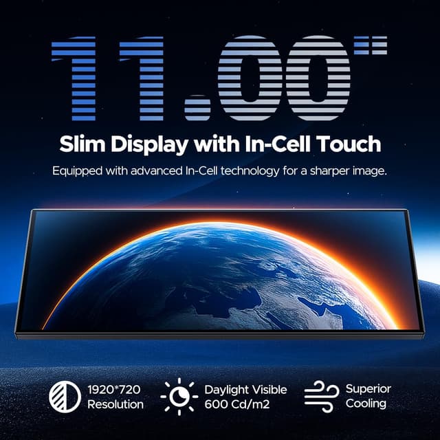 Detalle 2 de Volam 11" Wireless Carplay Screen for Car