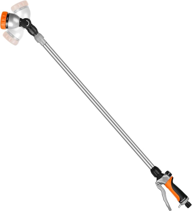 Detalle de RESTMO 91–152 cm metal telescopic watering wand with 180° adjustable head and 7 spray patterns
