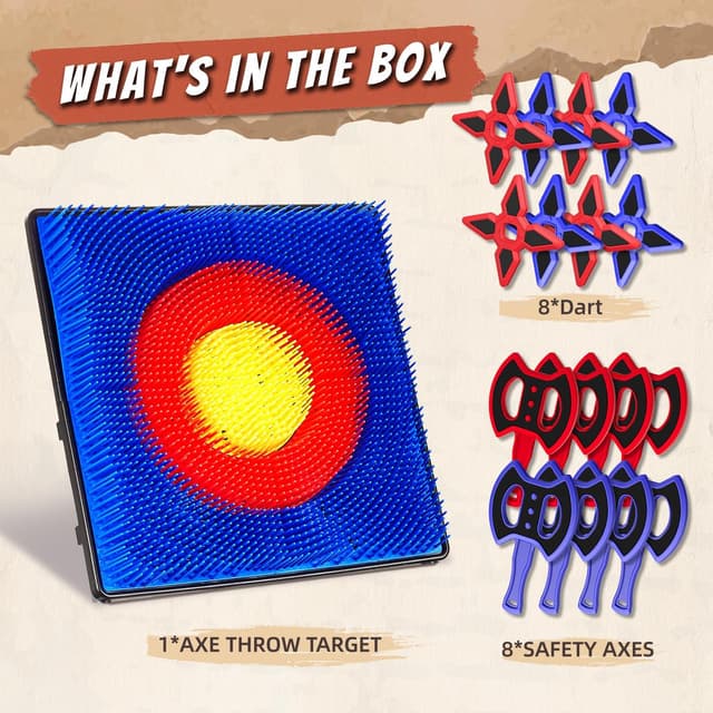 Detalle 2 de Folimix Axe Throwing Game for Backyard – axe throwing target set with lawn dart option (16 pieces)