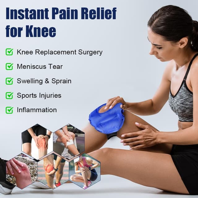Detalle 2 de ACWOO poche de glace pour genou : compresse chaude et froide réutilisable pour soulager douleurs et gonflements