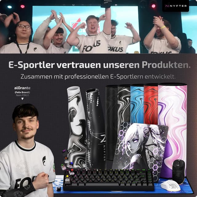 Detalle 1 de Nyfter Nyfpad XXL Gaming Mauspad 900×500 mm 🖱