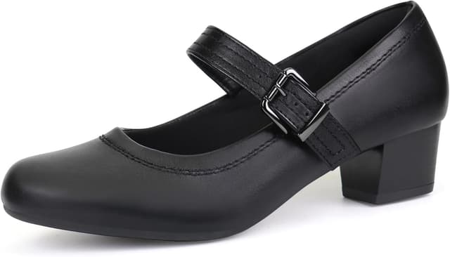 Detalle de Ortho + Rest Damen Mary Janes Pumps für Hallux Valgus – orthopädische Trachtenschuhe mit Low Chunky Heels