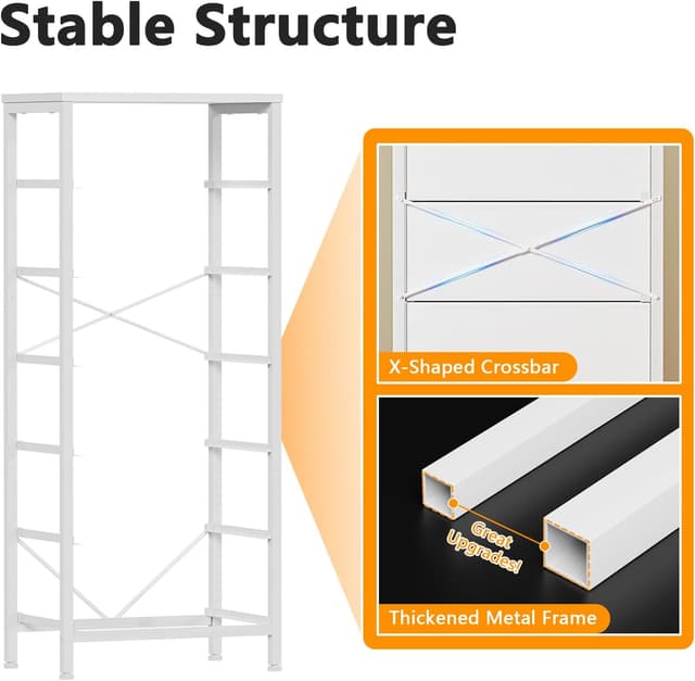 Thumbnail 5 de Furnulem White Tall Dresser 6-Drawer