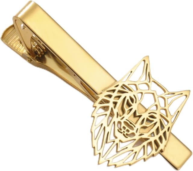 Detalle de Dreamtimes Wolfskopf-Krawattenklammer im Wikinger-/Gothic-Design aus Edelstahl