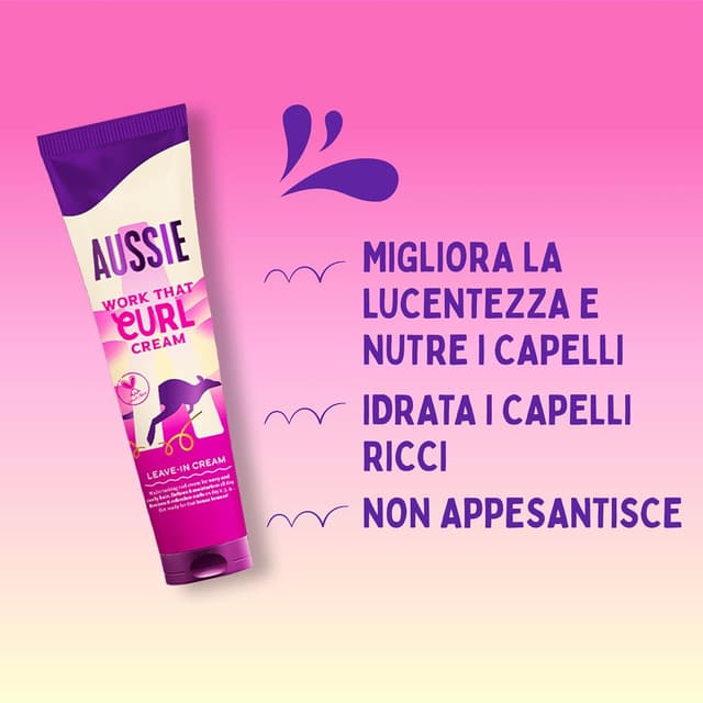 Detalle 2 de Aussie Work That Curl Crema Ricci 160 ml — crema capelli ricci e mossi 🎀