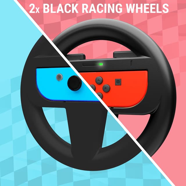 Thumbnail 6 de Orzly Twin Pack Steering Wheels for Nintendo Switch & OLED Joy-Cons (Black) for Mario Kart 8 Deluxe
