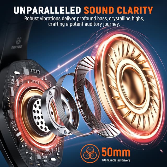 Detalle 2 de Tatybo 2.4GHz Wireless Gaming Headsets with 7.1 Surround Sound for PS5/PS4/PC