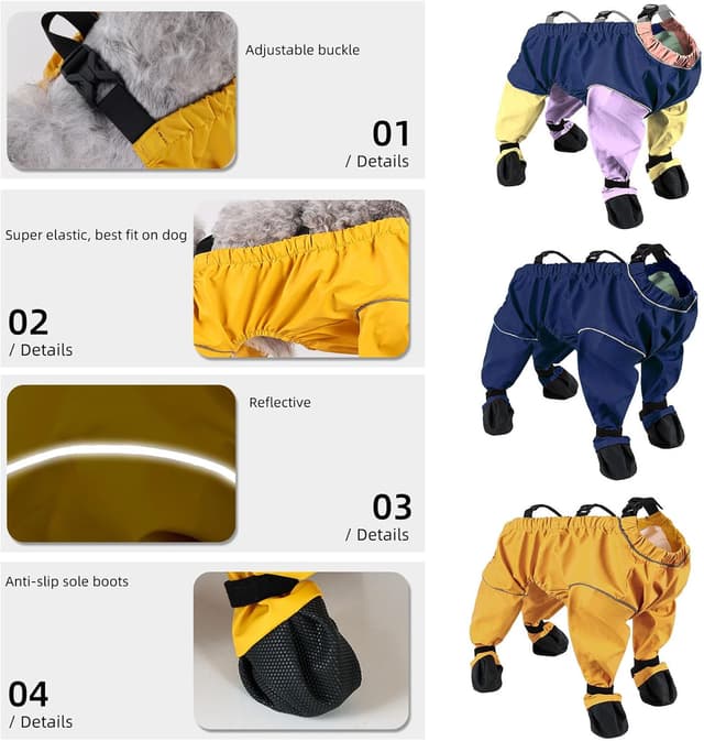 Detalle de BT Bear Dog Shoes waterproof dog walking boots (Size L) – Purple