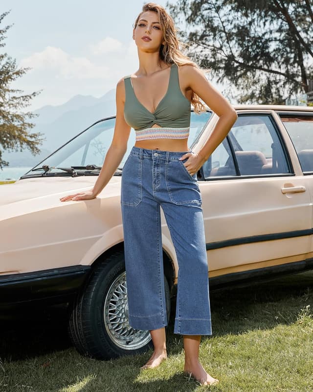 Thumbnail 4 de GRAPENT Capri Jeans High Waisted Wide Leg 1️⃣