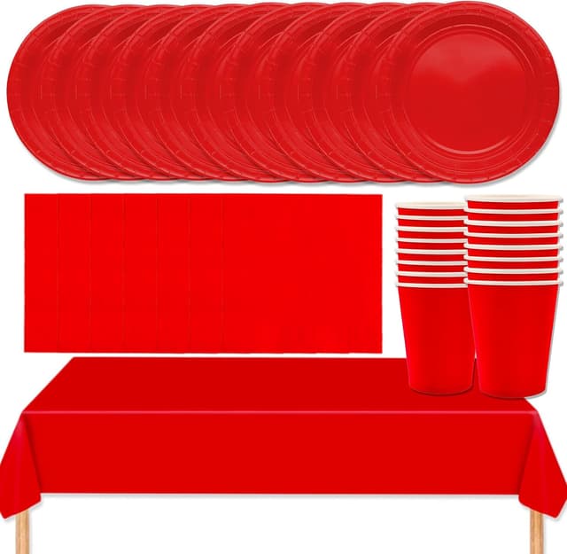 Detalle de MOMAHUA 53-teiliges Party-Geschirr-Set in Helllila für Geburtstage, Hochzeit & Picknick