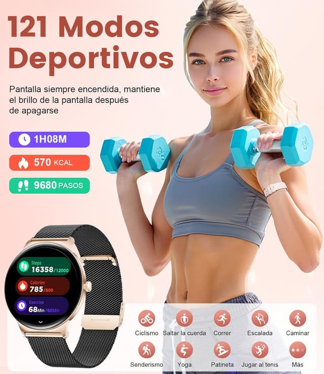 Detalle 2 de LIGE Reloj Mujer 1,43'' AMOLED