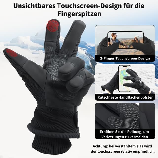 Detalle de Fosoloni Winter Motorradhandschuhe mit Protektoren und Touchscreen-Funktion