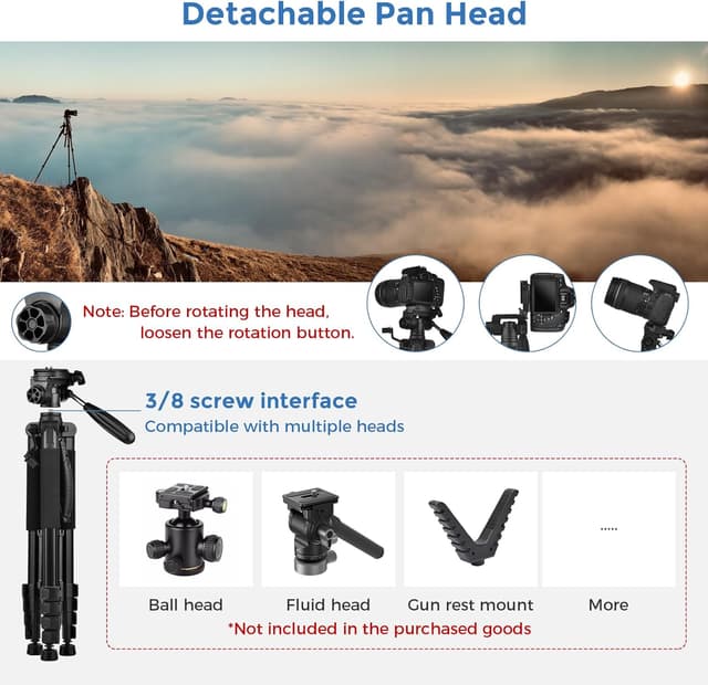 Detalle de LINKCOOL 74-Inch Tripod Stand, 1.3 kg