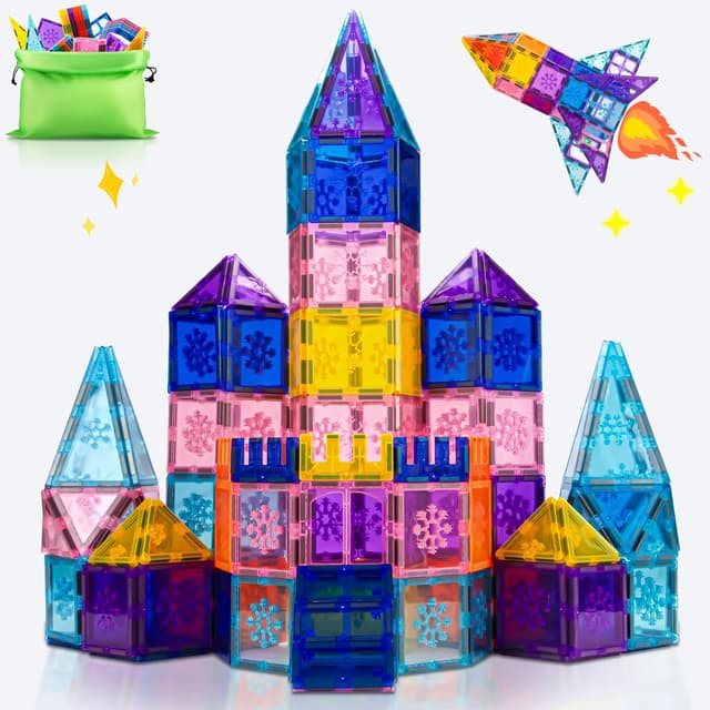 Detalle de Xekel Costruzioni Magnetiche per Bambini da 40 pezzi (magnetic tiles) per 3+ anni
