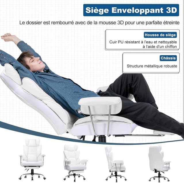 Detalle 2 de Sedia gaming ergonomica 3D reclinabile 10 cm