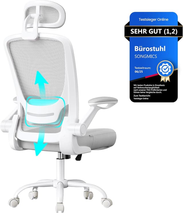 Thumbnail 6 de SONGMICS OBN047K01 ergonomischer Bürostuhl 53 cm Sitzfläche