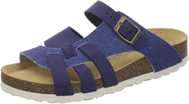 Detalle de AFS-Schuhe : sandales confort femme en cuir, semelle intérieure rembourrée et boucle réglable