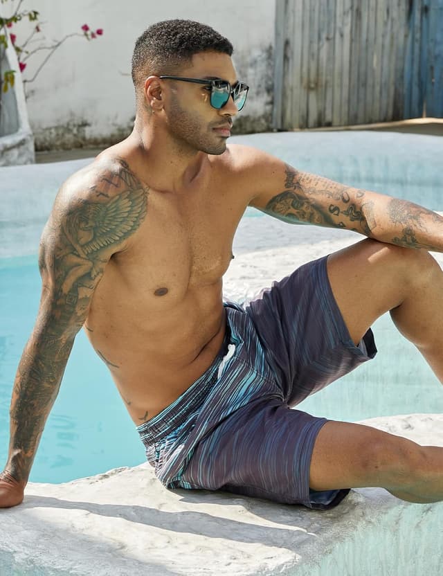 Detalle 2 de westwolf Men’s 9" Quick-Dry Swim Trunks with Compression Liner