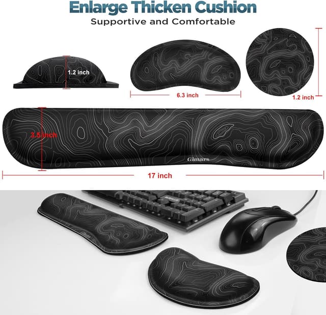 Thumbnail 4 de Gimars Reposamuñecas teclado y ratón