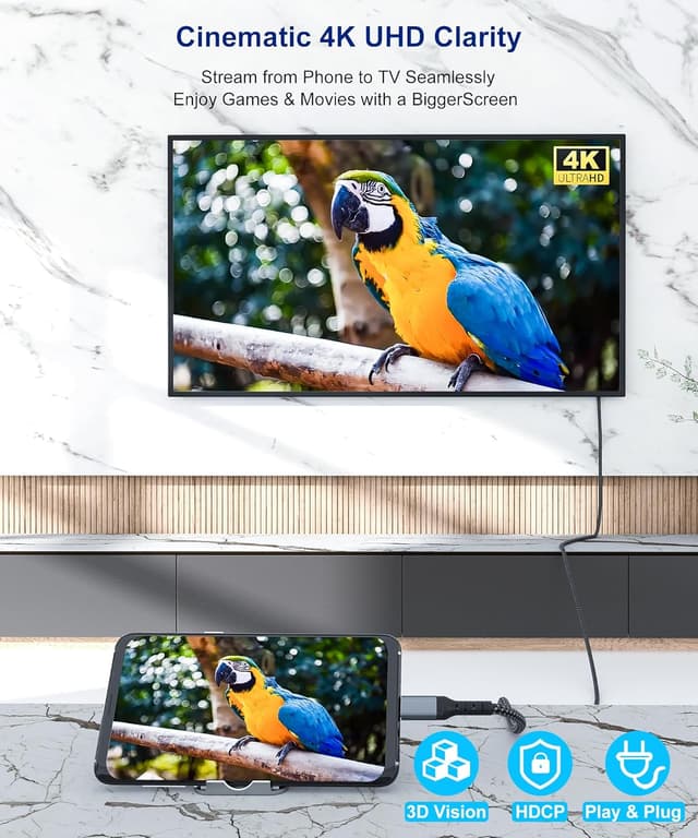 Detalle de USB-C to HDMI 4K cable 3m by ALLEASA