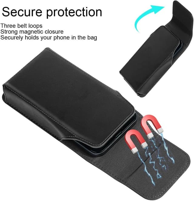 Thumbnail 6 de flintronic Porta Cellulare in Pelle da Cintura con clip e fondina verticale per iPhone XR / 11-16 Pro