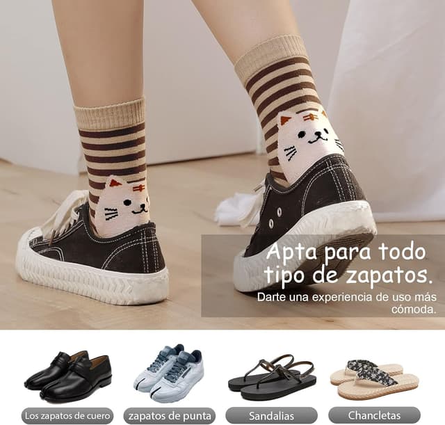 Detalle de PUTUO chaussettes Tabi femme japonaise en coton (36-41) – 4 paires