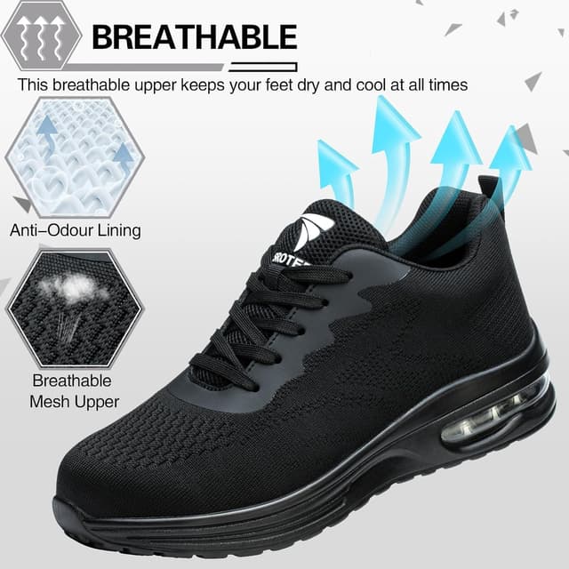 Detalle de VAVOBIS Safety Trainers for Men & Women with Steel Toe Cap – Non-Slip, Lightweight Work Shoes