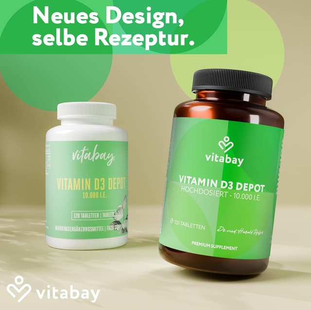 Detalle 2 de Vitabay Vitamin D3 10000 I.E. 120 Vegane Tabletten