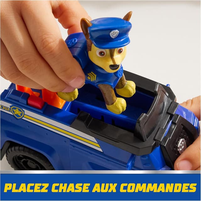 Detalle de Paw Patrol Pat Patrouille – Véhicule figurine Chase (voiture de police) en plastique recyclé