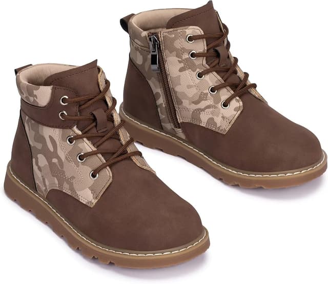 Detalle 2 de Frank Mully Outdoor-Stiefel für Frühling und Herbst – Schnürstiefel mit seitlichem Reißverschluss für Kinder