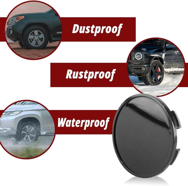 Detalle 2 de RhinoTuning 4x 65 mm Wheel Centre Caps (Black) for Select 17–18in Ford Mustangs & F150