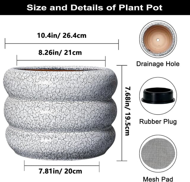 Thumbnail 2 de SQOWL Ceramic Planter 10-inch indoor plant pot