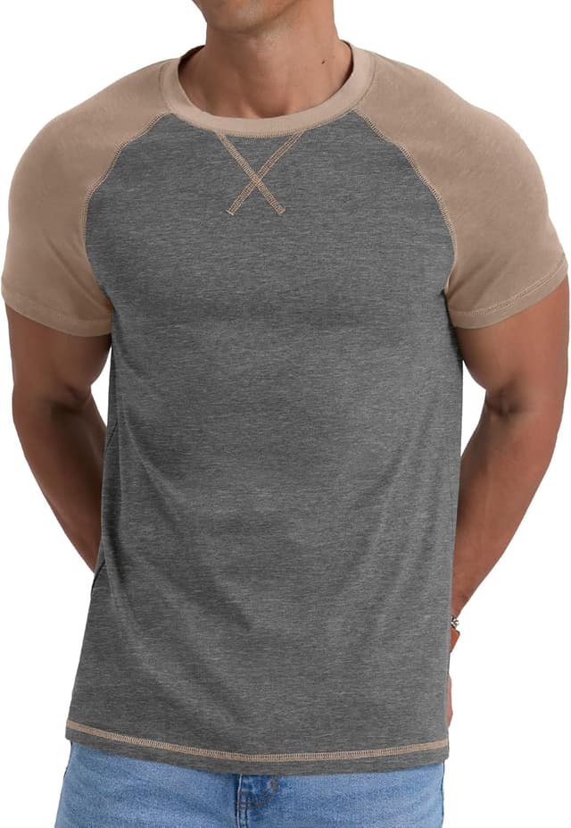 Thumbnail 4 de QIXING Herren T-Shirt Baumwolle 5% Elasthan