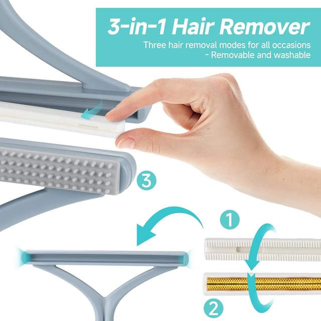 Thumbnail 6 de FancyMouse Carpet Rake for Pet Hair Removal Tool (54” Adjustable Handle, 3-Piece Set)