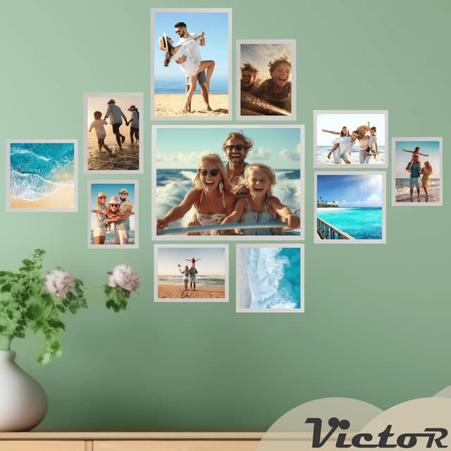 Detalle de Cadre photo Victor Klee 18x24 cm Gris (bois, châssis + verre acrylique) – Simple et Moderne