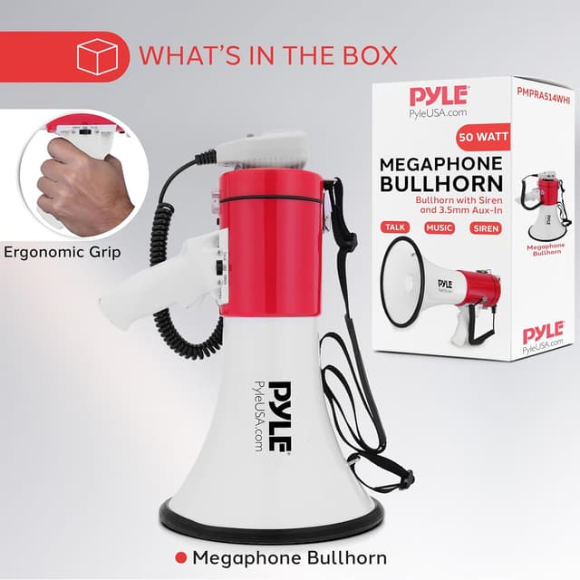Thumbnail 6 de Pyle Megaphone Speaker with Siren