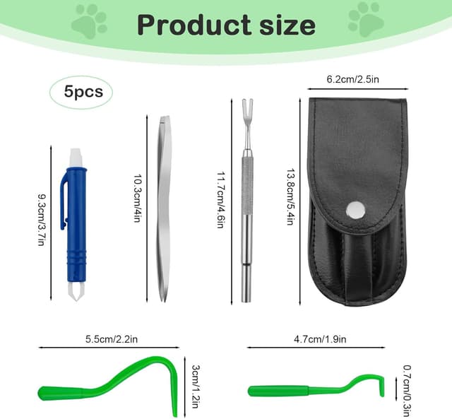 Detalle 2 de NEUTYPECHIC Pinzetta per zecche 5 pezzi 🐾