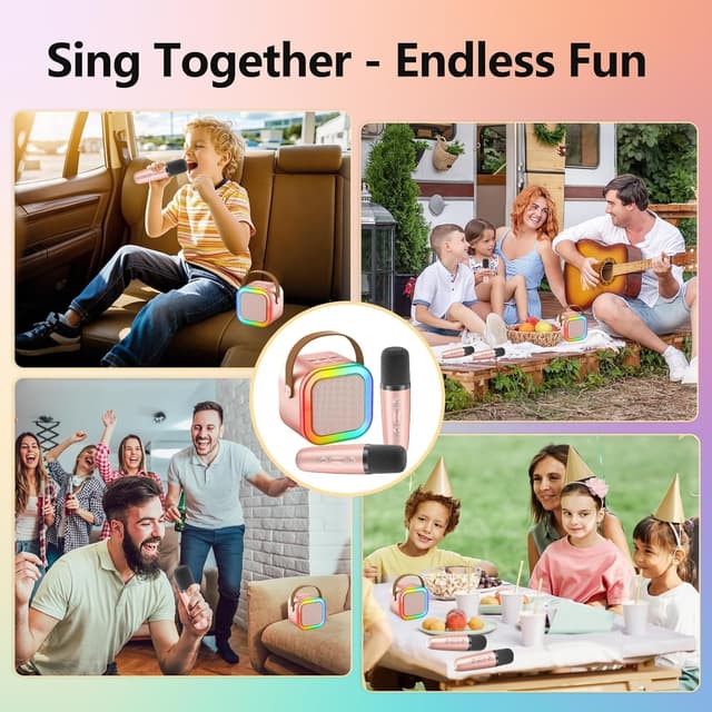 Thumbnail 5 de Macchina karaoke mini 2000mAh con 2 microfoni 🎤