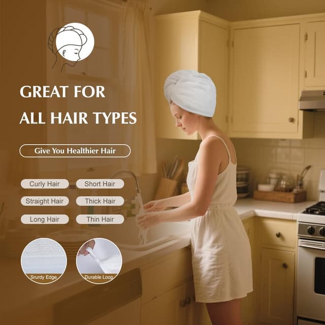 Detalle de Microfibre hair towel wrap 2 pack