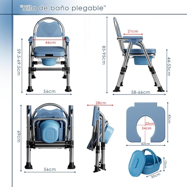 Detalle 2 de CYHWQ Silla de inodoro plegable