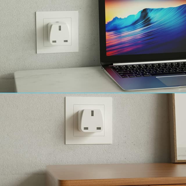 Detalle 1 de HITRENDS Reiseadapter UK auf EU (Typ J → Typ E/F/G) – 3er Set, weiß