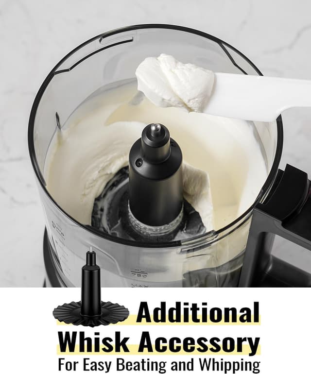 Detalle de Food Chopper 4-Cup Mini Electric Meat Grinder with 2-Speed Control, 4 Stainless Steel Blades and Whisk (400W, BPA-Free)