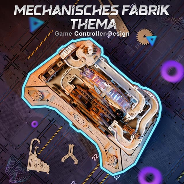 Detalle de ROKR 3D Puzzle Holz Kugelbahn Modellbausatz für DIY-Rennen (Gear Ball Challenge, 653-teilig)