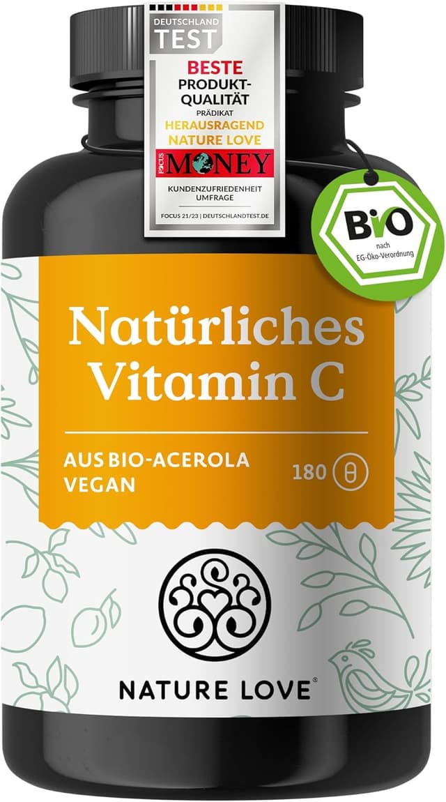 Imagen de NATURE LOVE® Natürliches Vitamin C 180 Kapseln 💊 en OfertitasTOP