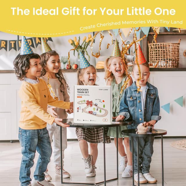 Thumbnail 6 de Tiny Land Wooden Train Set 39-piece