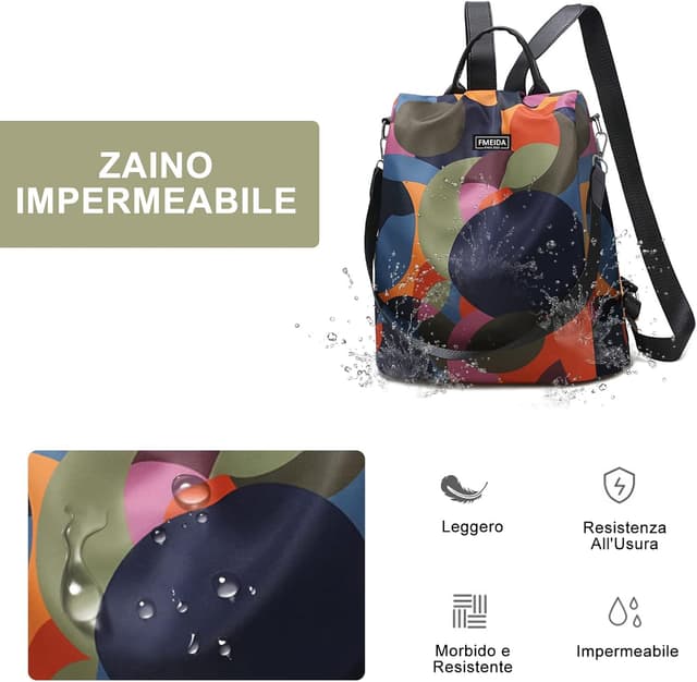 Detalle 1 de Fmeida Zaino donna antifurto 32x15x33 cm