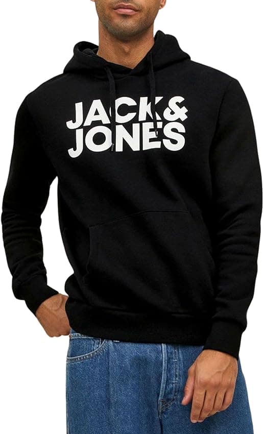 Imagen de Jack & Jones Jjecorp Logo Sweat Hood - Capucha Negra 🖤 XXL en OfertitasTOP
