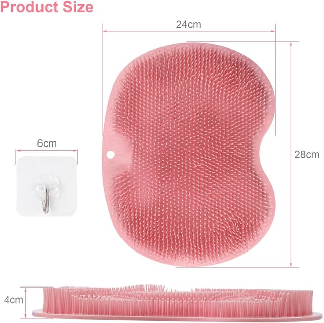 Thumbnail 6 de ACWOO Shower Foot Scrubber Mat (Pink) – non-slip suction cups foot exfoliation & massage